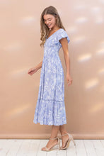 Blue Tropical Smocked Dress