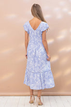 Blue Tropical Smocked Dress