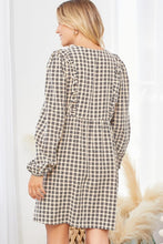 Black Gingham Long Sleeve Dress