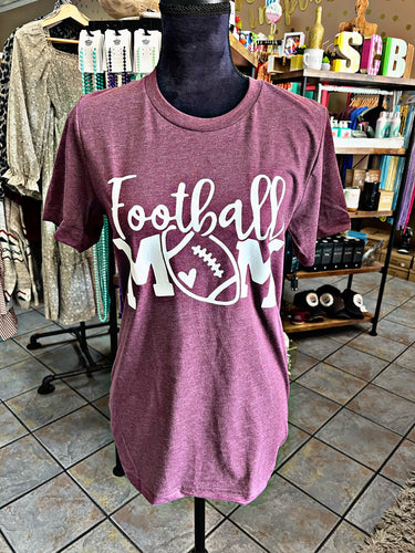 Maroon Football Mom Tee
