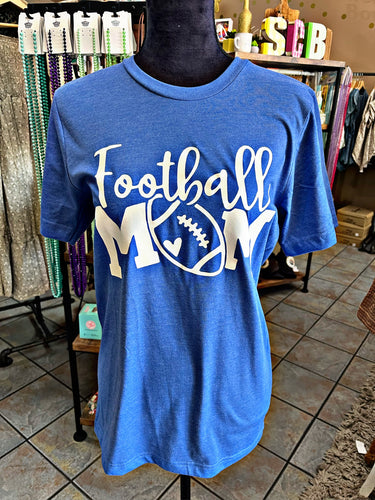 Blue Football Mom Tee