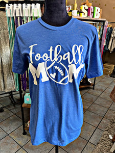 Blue Football Mom Tee