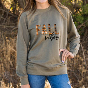 Olive Fall Vibes Sweatshirt