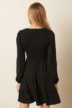 Black Smocked Babydoll Dress
