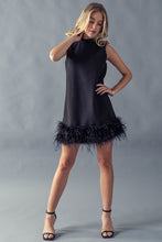 Black Feather Sleeveless Dress