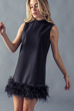 Black Feather Sleeveless Dress