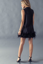 Black Feather Sleeveless Dress