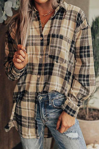 Khaki Black Plaid Shirt
