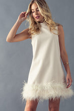 Ivory Feather Sleeveless Dress
