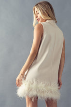 Ivory Feather Sleeveless Dress