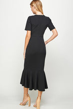 Black Hi Low Ruffle Dress