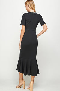 Black Hi Low Ruffle Dress