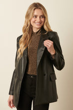 Black Faux Leather Blazer