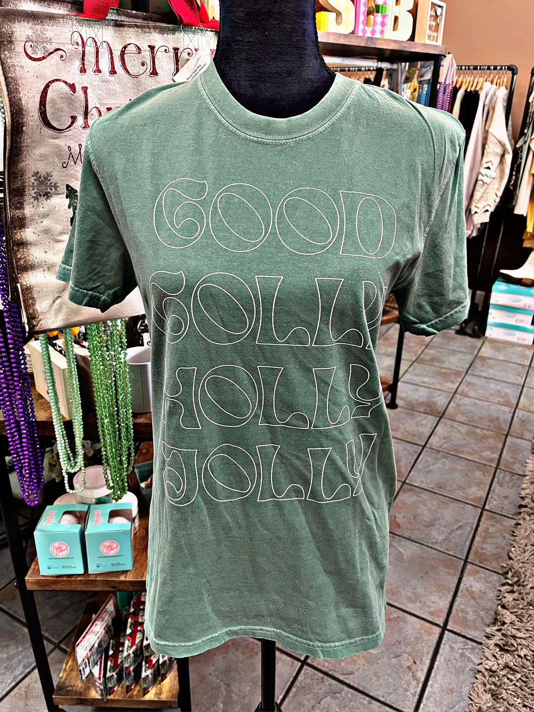 Green Holly Jolly Tee