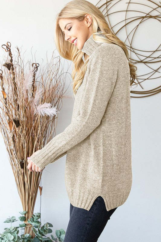 Oatmeal Turtleneck Sweater