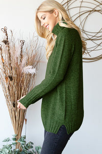 Olive Turtleneck Sweater