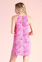 Fuschia Leaf Print Dress