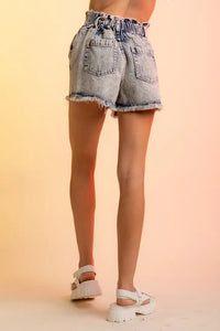 Denim Stretch Waist Shorts