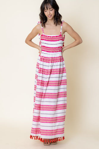 Pink Embroidered Maxi Dress