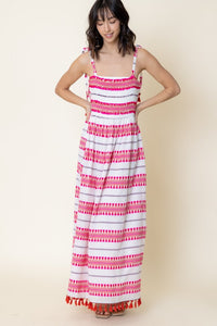 Pink Embroidered Maxi Dress