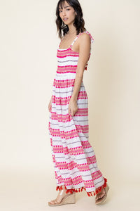 Pink Embroidered Maxi Dress