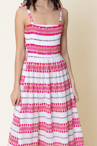 Pink Embroidered Maxi Dress