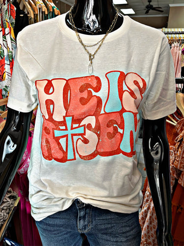 He Is Risen Cross Tee