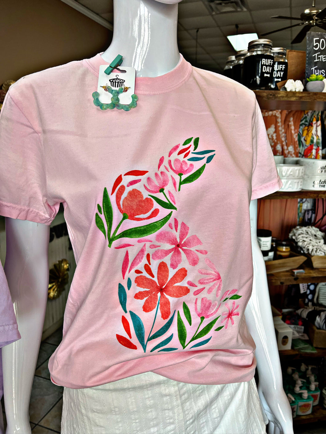 Pink Floral Bunny Tee