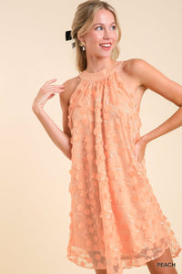 Peach Floral Halter Dress