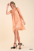 Peach Floral Halter Dress