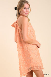 Peach Floral Halter Dress