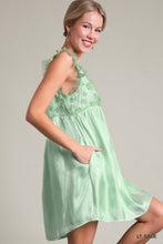Sage Floral Silk Dress