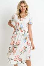 Ivory Floral Midi Dress