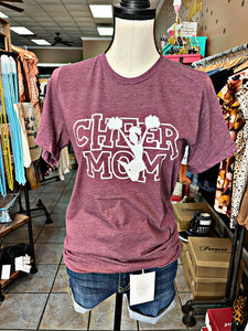 Maroon Cheer Mom Tee